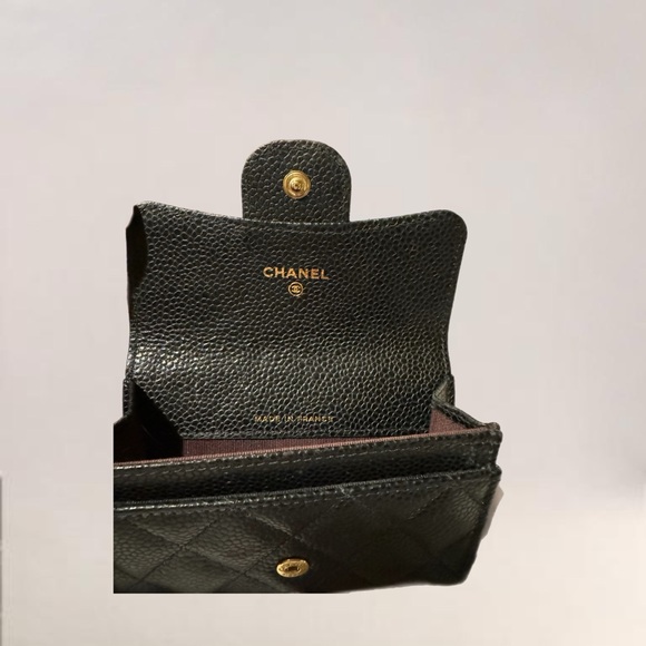 CHANEL CLASSIC CARD HOLDER WALLET BLACK CAVIAR GOLD HARDWARE NEW - Picture 3 of 3